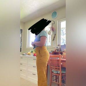 Banana Republic Yellow Slacks size 10 petite with belt